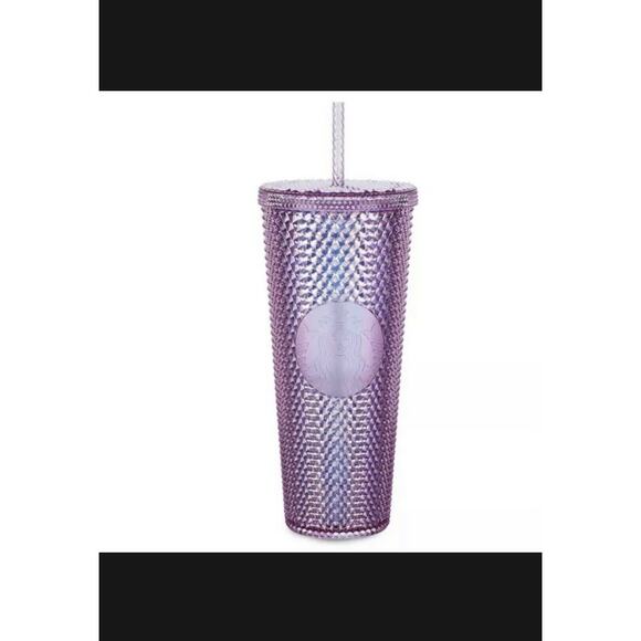 2021 Disneyland Geometric Starbucks Pink Tumbler With Straw - New In Box - Picture 1 of 4